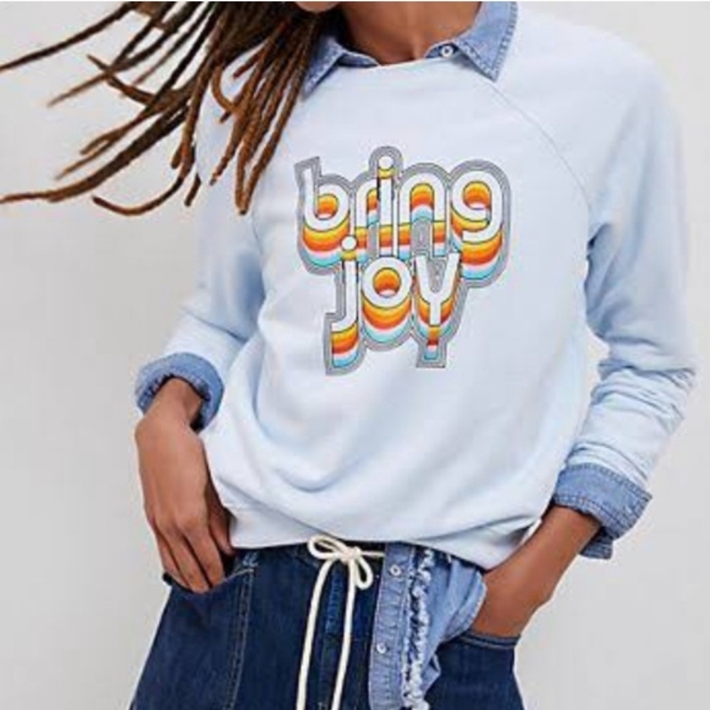 Anthropologie x Back When Bring Joy Graphic Sweatshirt Women’s Size Small